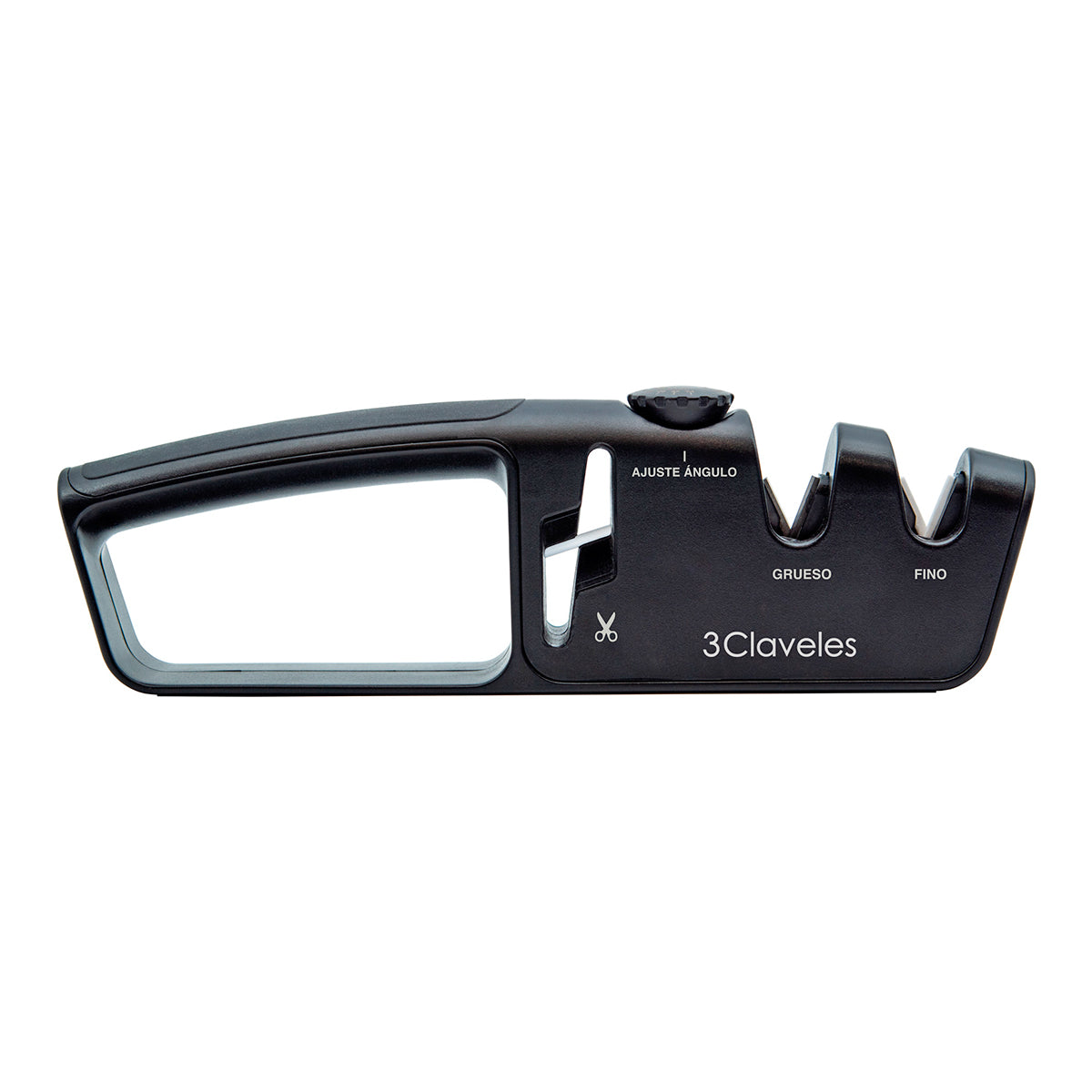 3 Claveles - Afilador Cuchillos y Tijeras 2 Pasos de Angulo Ajustable. Carburo y Cerámica