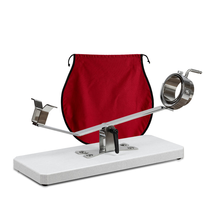 BELLO Teide - Soporte Jamonero Basculante en Fibra Granito y Acero Inoxidable con Cubrejamón