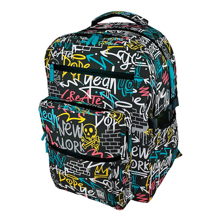 Grafoplás - Mochila Escolar BigPack Reforzada de 3 Compartimentos y Divisor para Portátil. Wall