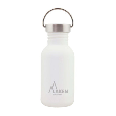 LAKEN Basic Steel - Botella de Agua 0.5L en Acero Inoxidable. Blanco