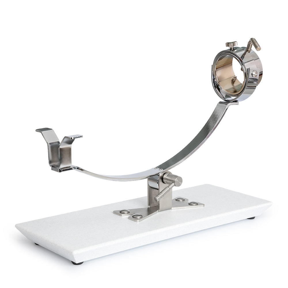 BELLO Gala - Soporte Jamonero Basculante Fibra y Acero Inoxidable Cabezal Giratorio. Granito