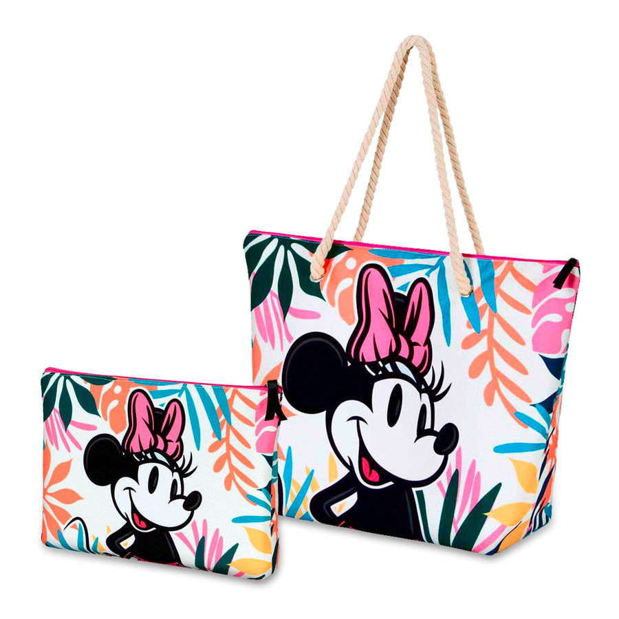 KARACTERMANIA - Bolsa de Playa Soleil con Neceser de Regalo. Minnie Mouse Island