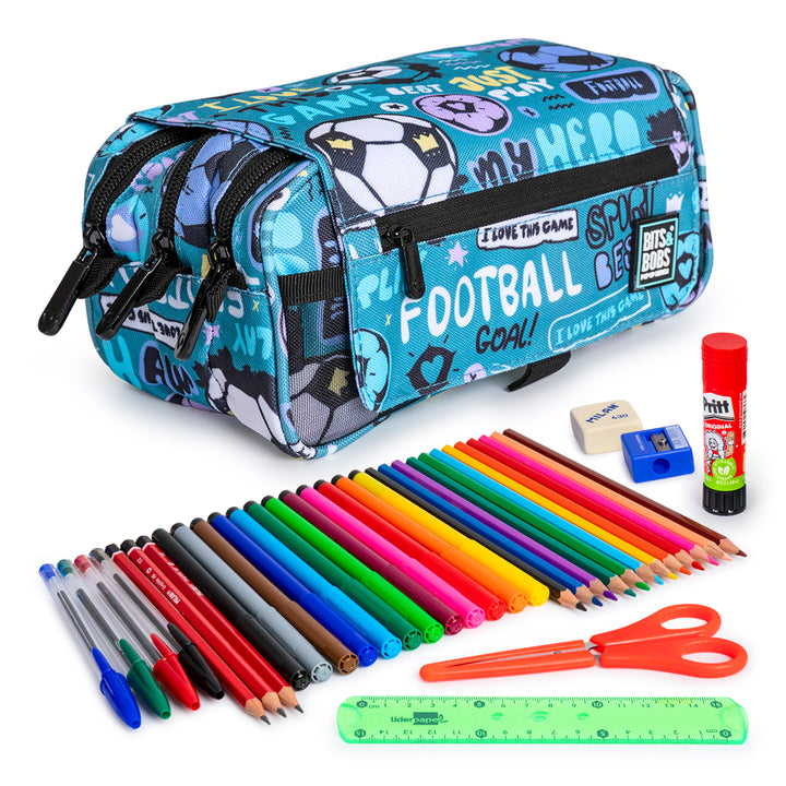 ColePack EcoDes - Estuche Triple de 3 Cremalleras con Material Escolar Incluido. Hero