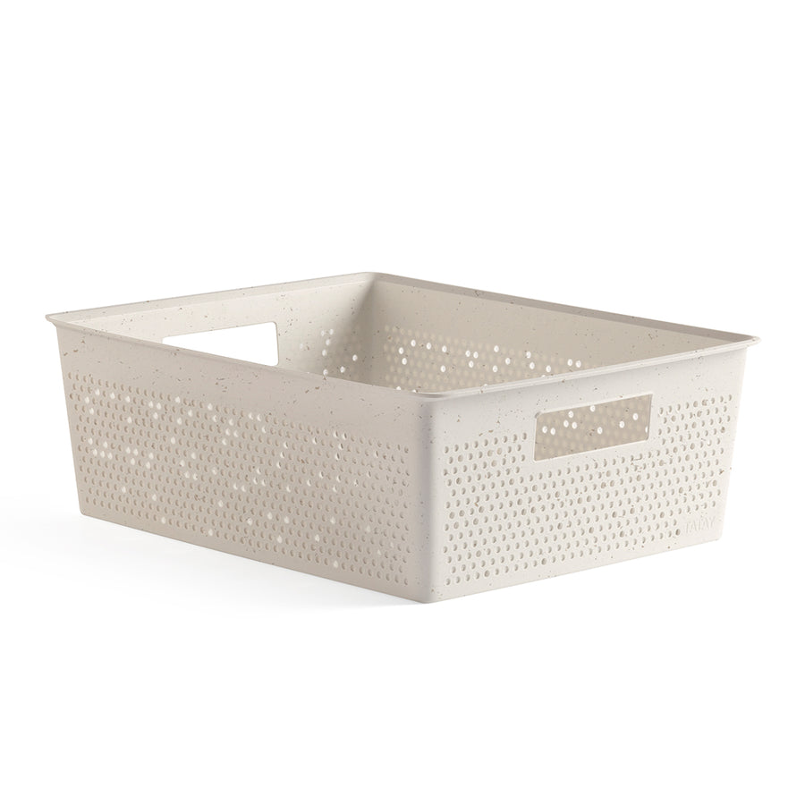 TATAY Bohol - Caja Organizadora Rectangular 12L Plástico Reciclado. EcoHome Beige