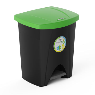 Plastiken Nature - Cubo de Basura de Reciclaje con Pedal 25L para Cocina. Verde
