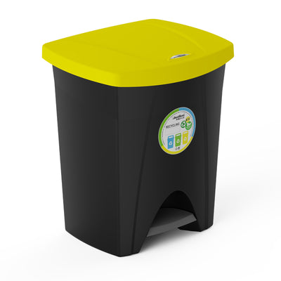 Plastiken Nature - Cubo de Basura de Reciclaje con Pedal 25L para Cocina. Amarillo