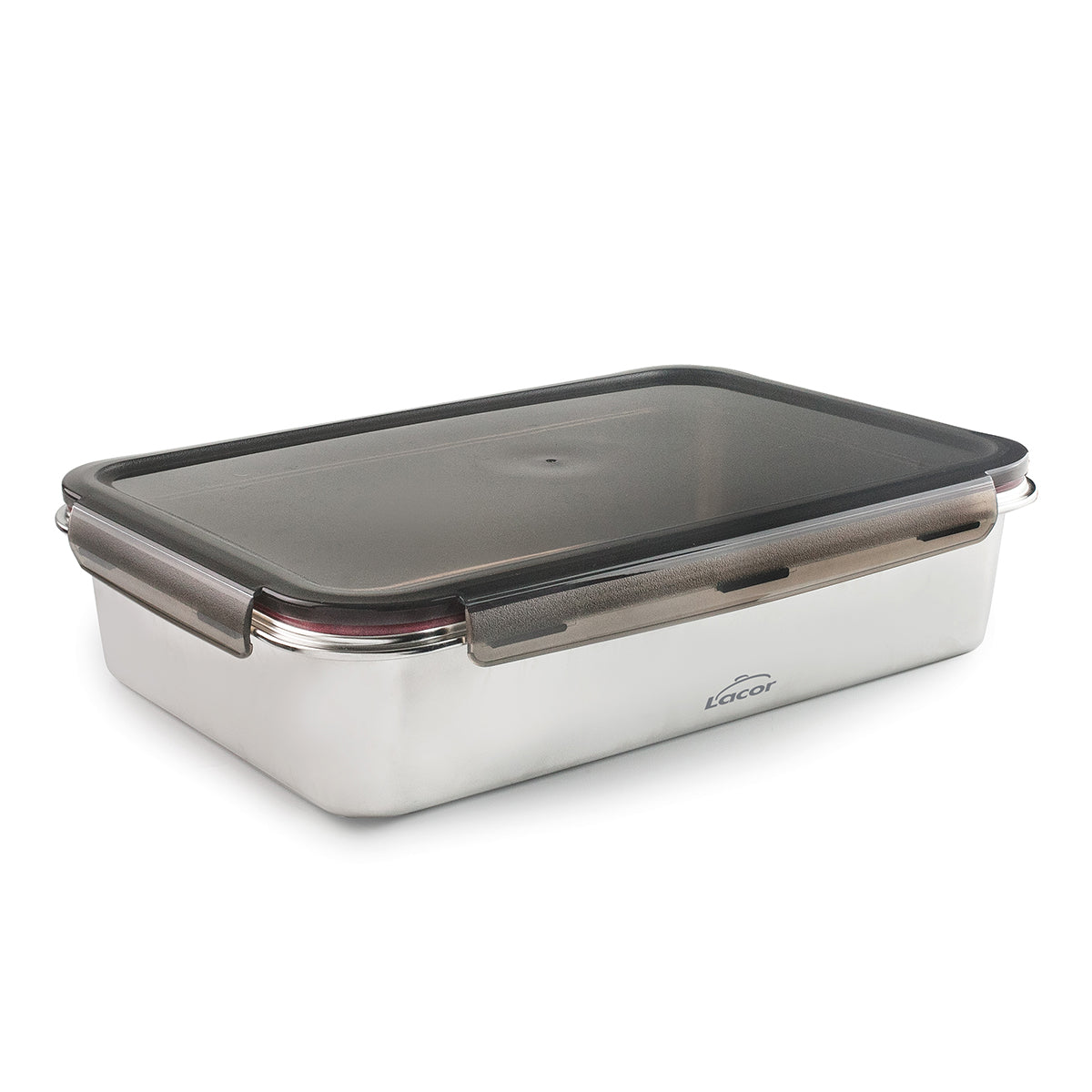LACOR EcoInox Pro - Recipiente Rectangular de 5.0L en Acero Inoxidable. Apto Nevera y Horno