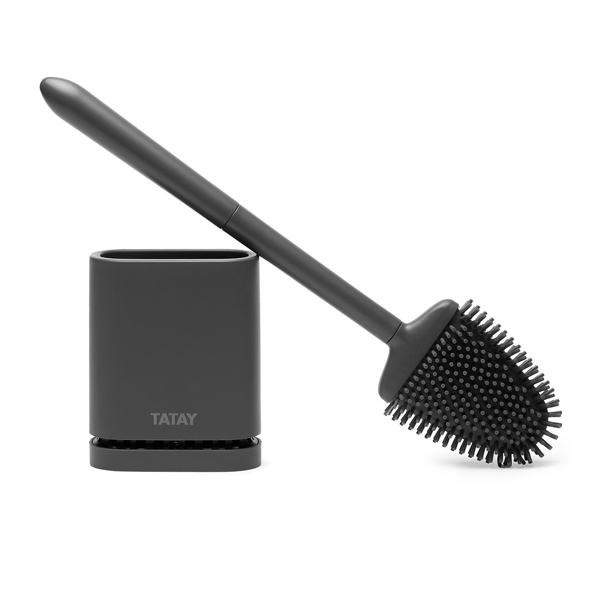 TATAY - Escobilla de Baño en Silicona. Flexible, de Secado Rápido y Antiolor. Gris Antracita