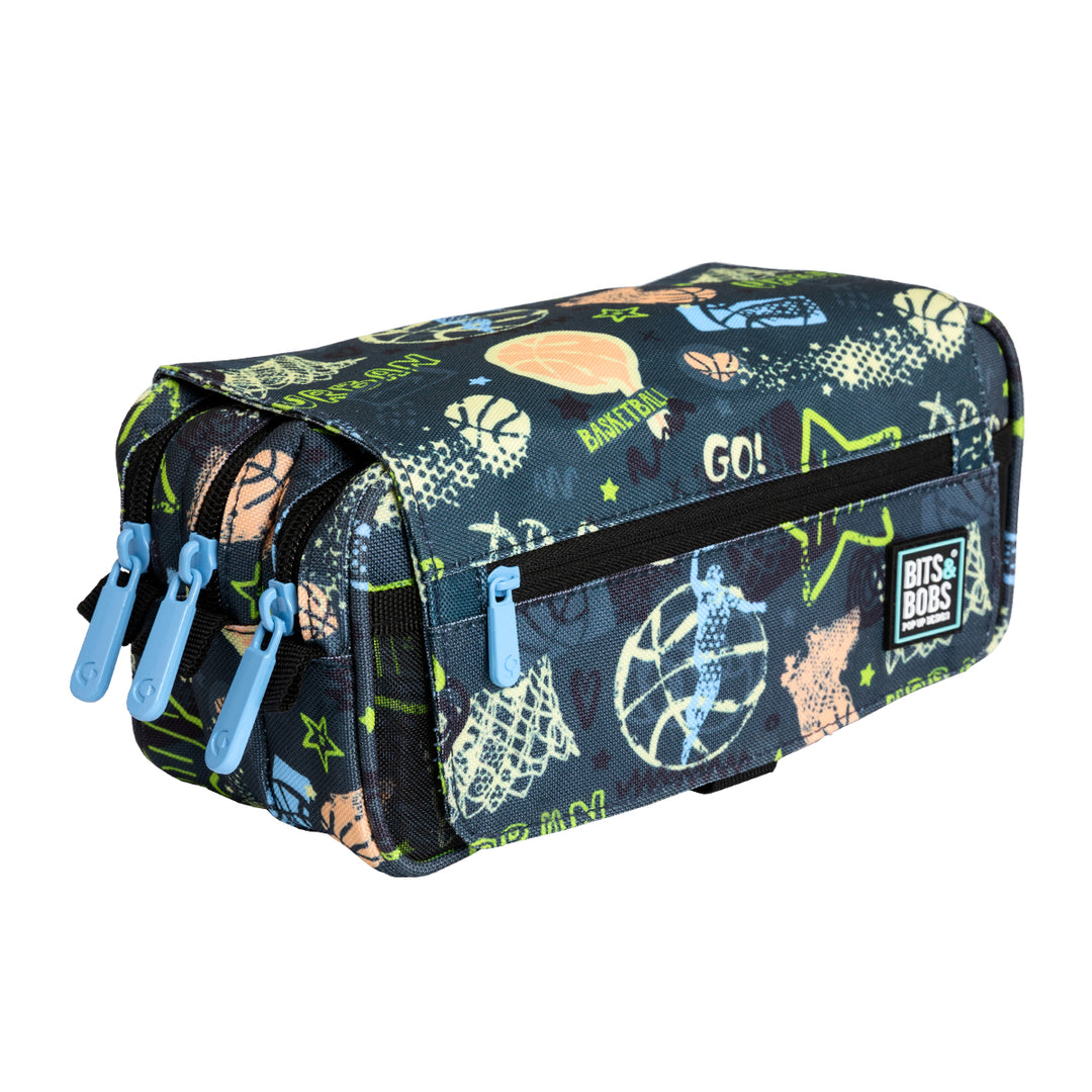 Grafoplás Design - Estuche Portatodo Triple con Solapa para Material Escolar. Streetball