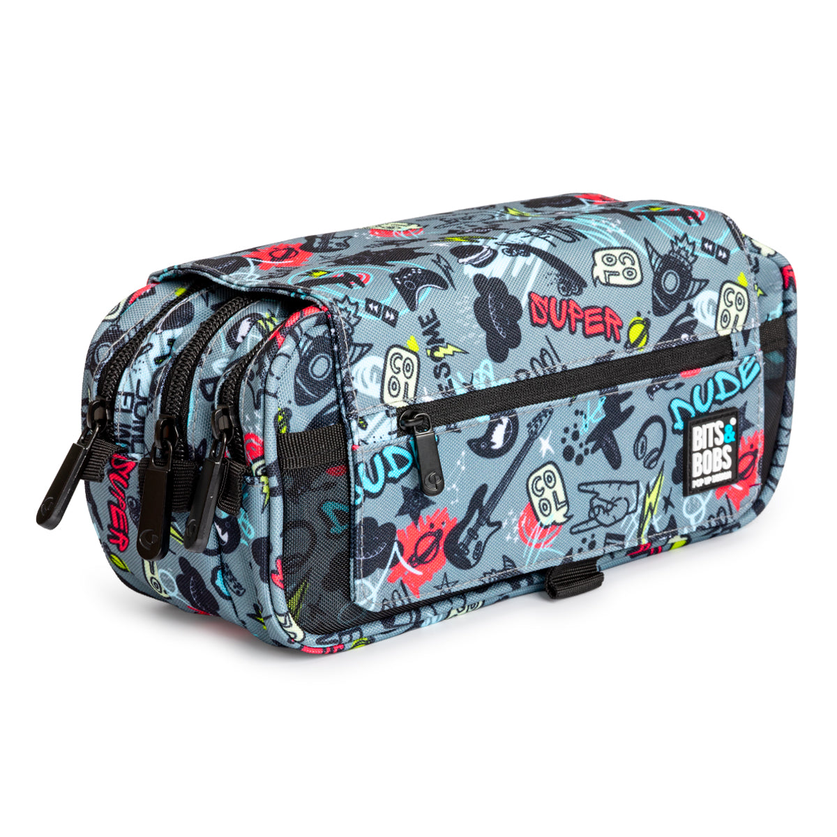 Grafoplás Design - Estuche Portatodo Triple con Solapa para Material Escolar. Awesome