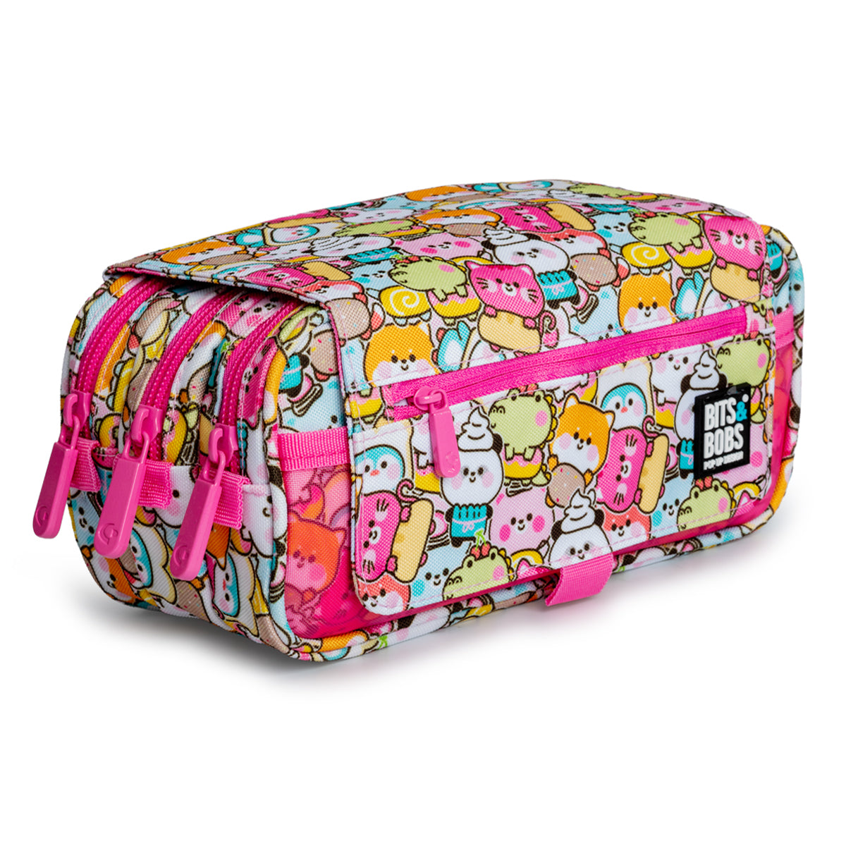 Grafoplás Design - Estuche Portatodo Triple con Solapa para Material Escolar. Kawaii