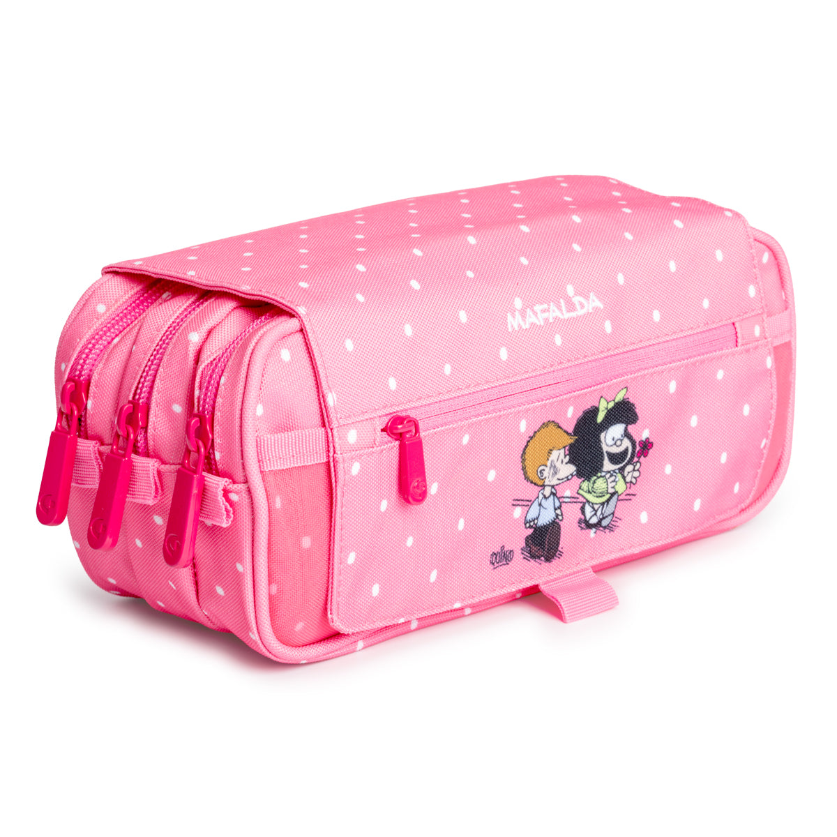Grafoplás Design - Estuche Portatodo Triple con Solapa para Material Escolar. Mafalda Friends