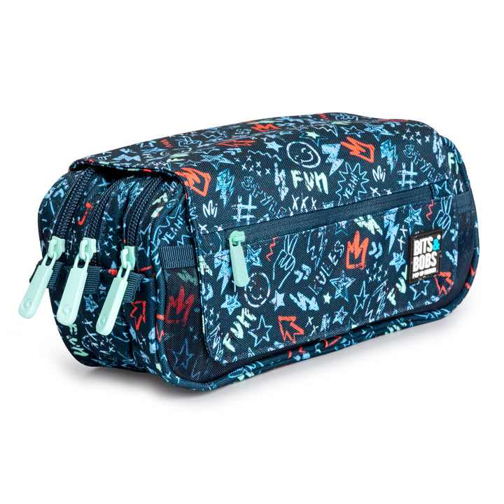 Grafoplás Design - Estuche Portatodo Triple con Solapa para Material Escolar. Peace