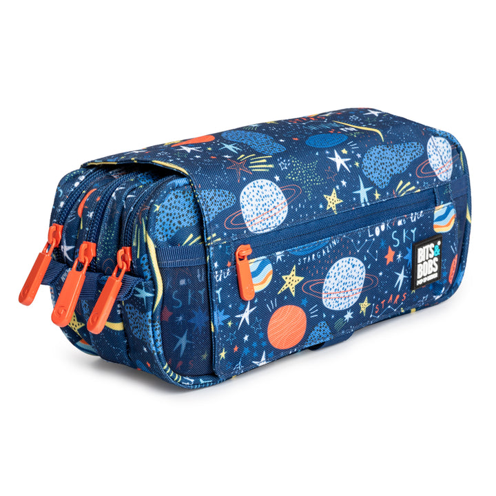 Grafoplás Design - Estuche Portatodo Triple con Solapa para Material Escolar. Planets