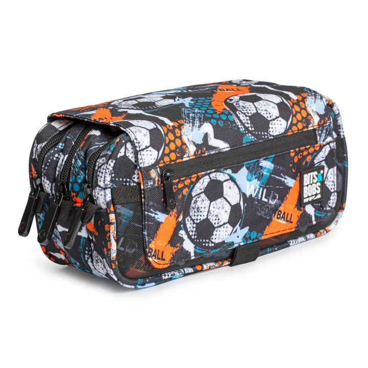 Grafoplás Design - Estuche Portatodo Triple con Solapa para Material Escolar. Wild Football