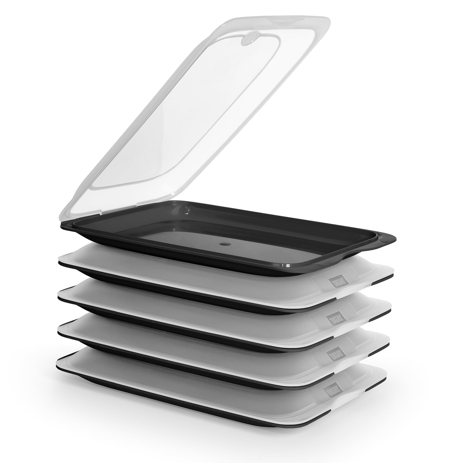 TATAY Fresh - Lote de 5 Recipientes Porta Embutidos y Alimentos. Negro 22