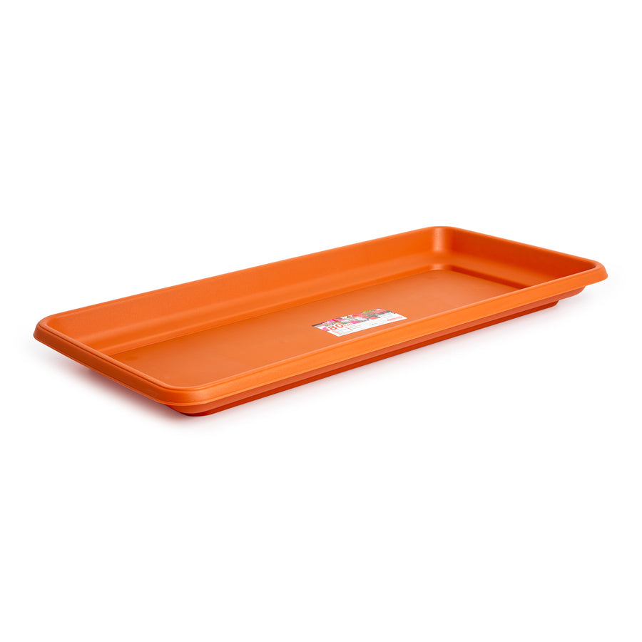 Plastic Forte - Plato para Jardinera Rectangular Reforzada de 80 cm Ancha. Terracota