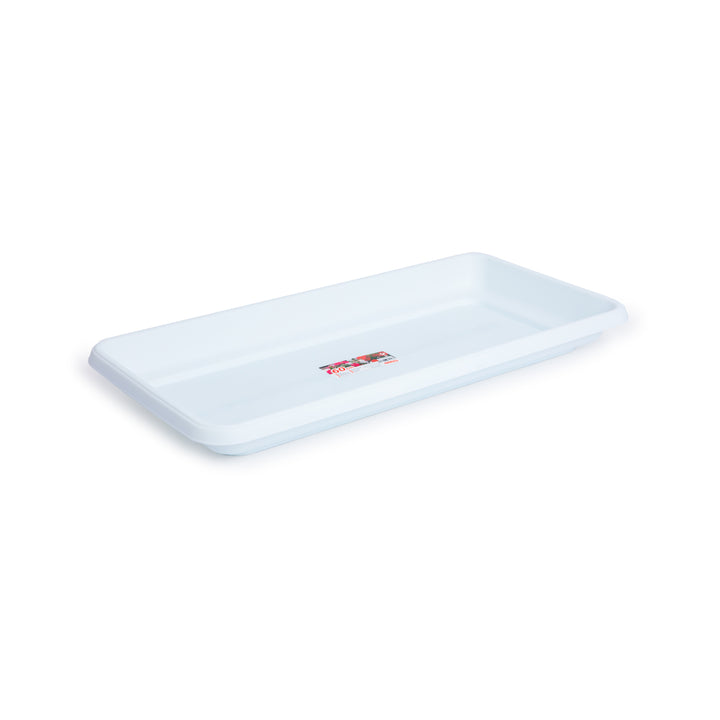 Plastic Forte - Plato para Jardinera Rectangular Reforzada de 60 cm Ancha. Blanco