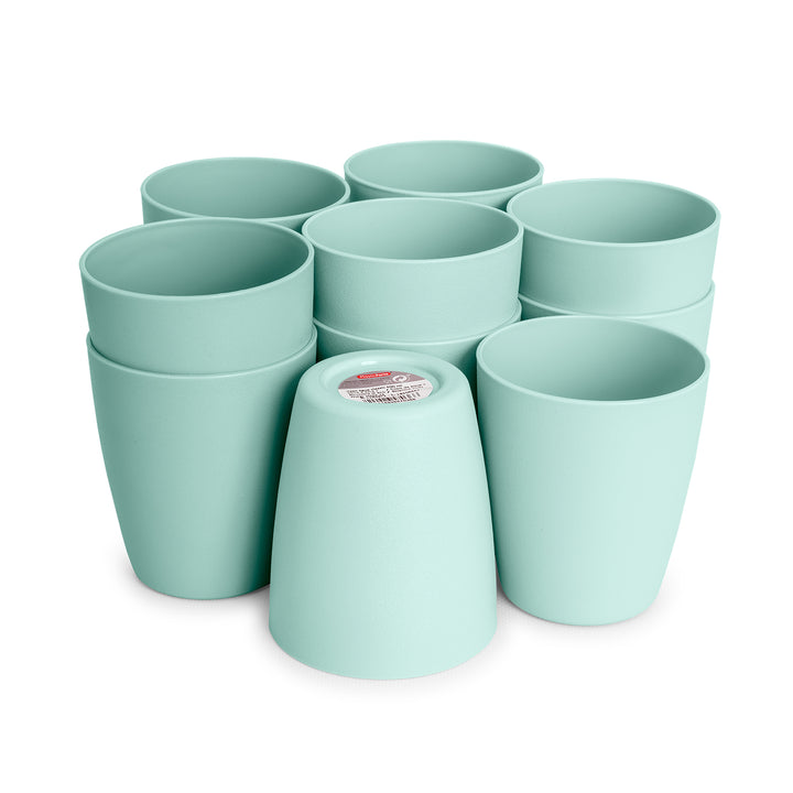 Plastic Forte Classic  - Set de 12 Vasos de Agua de 400 ml Reutilizables. Color Verde