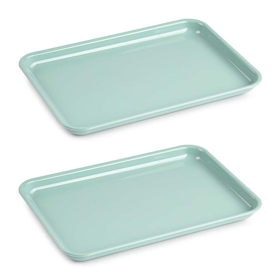 Plastic Forte Edén - Juego de 2 Bandejas de Servicio Nº 3 Rectangulares. Verde
