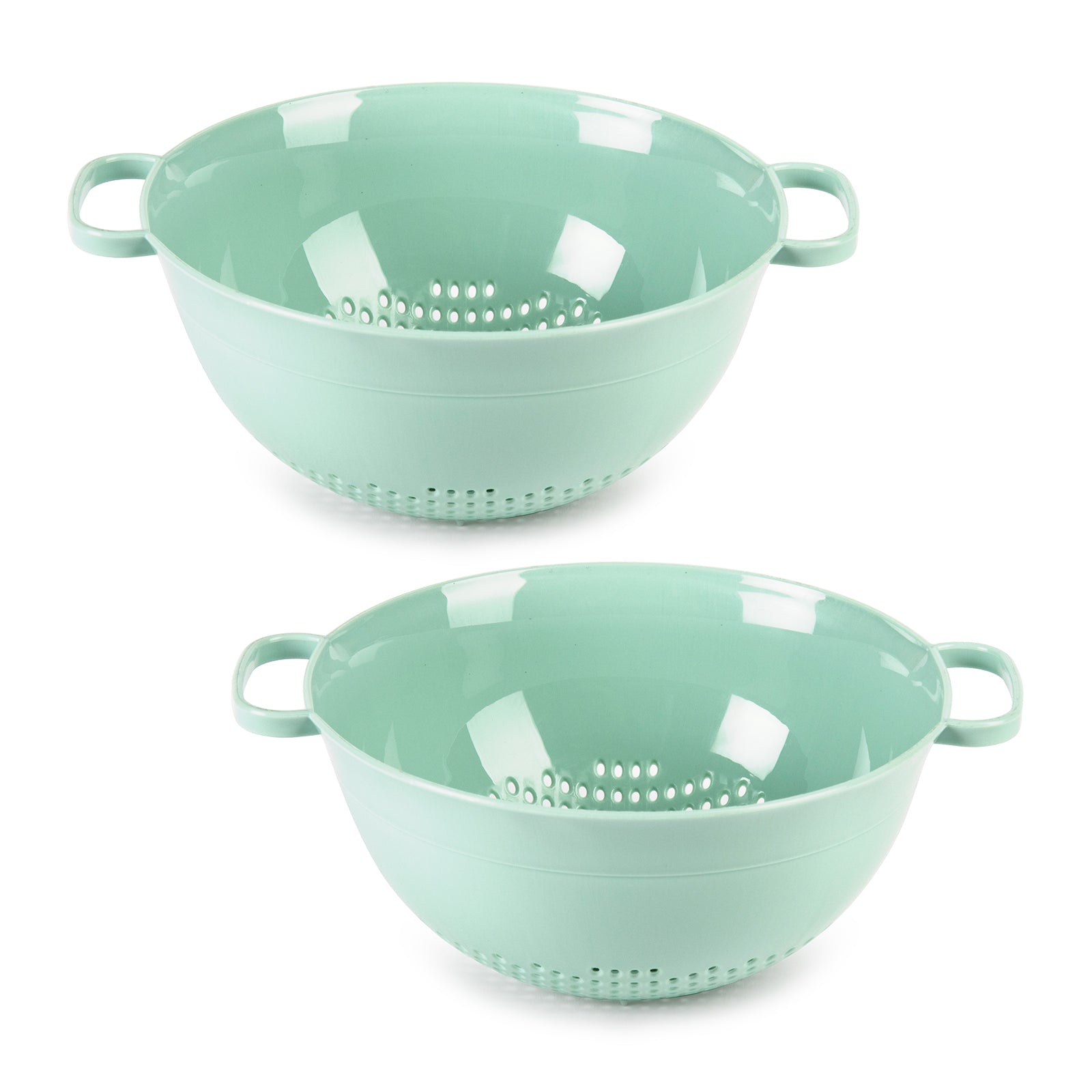 Plastic Forte - Juego de 2 Coladores para Pasta con Doble Asa. Verde