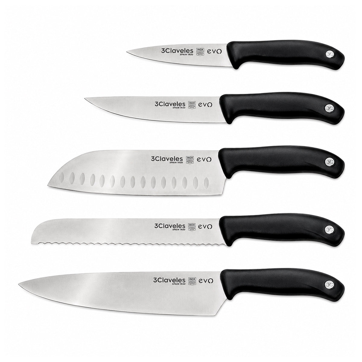 3 Claveles EVO - Set de 5 Cuchillos de Alto Rendimiento EVO Premium en Acero Inoxidable
