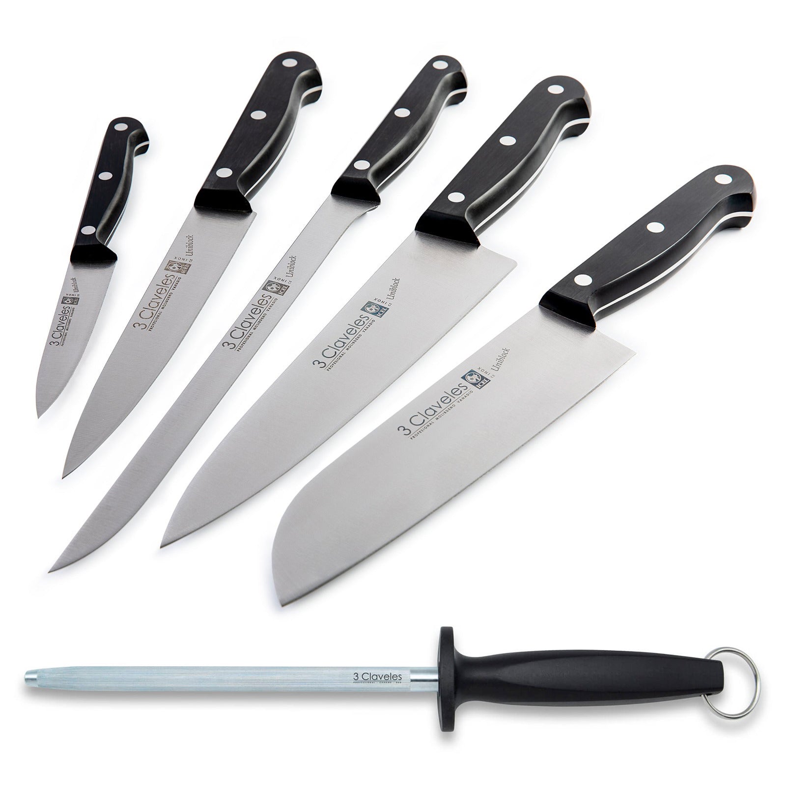 3 Claveles Uniblock - Cuchillo Cocina Profesional 11 cm Acero Inoxidable Mango POM FH