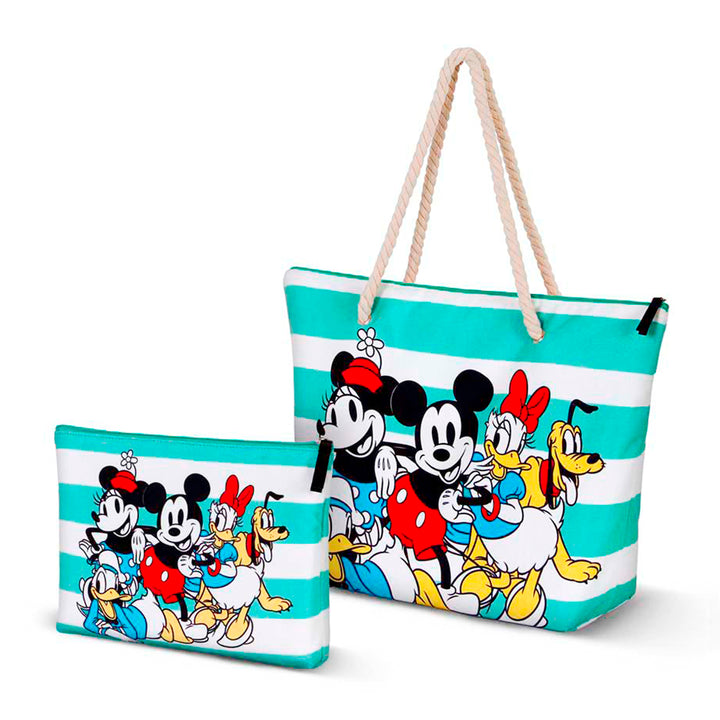 KARACTERMANIA - Bolsa de Playa Soleil con Neceser de Regalo. Mickey Mouse Together