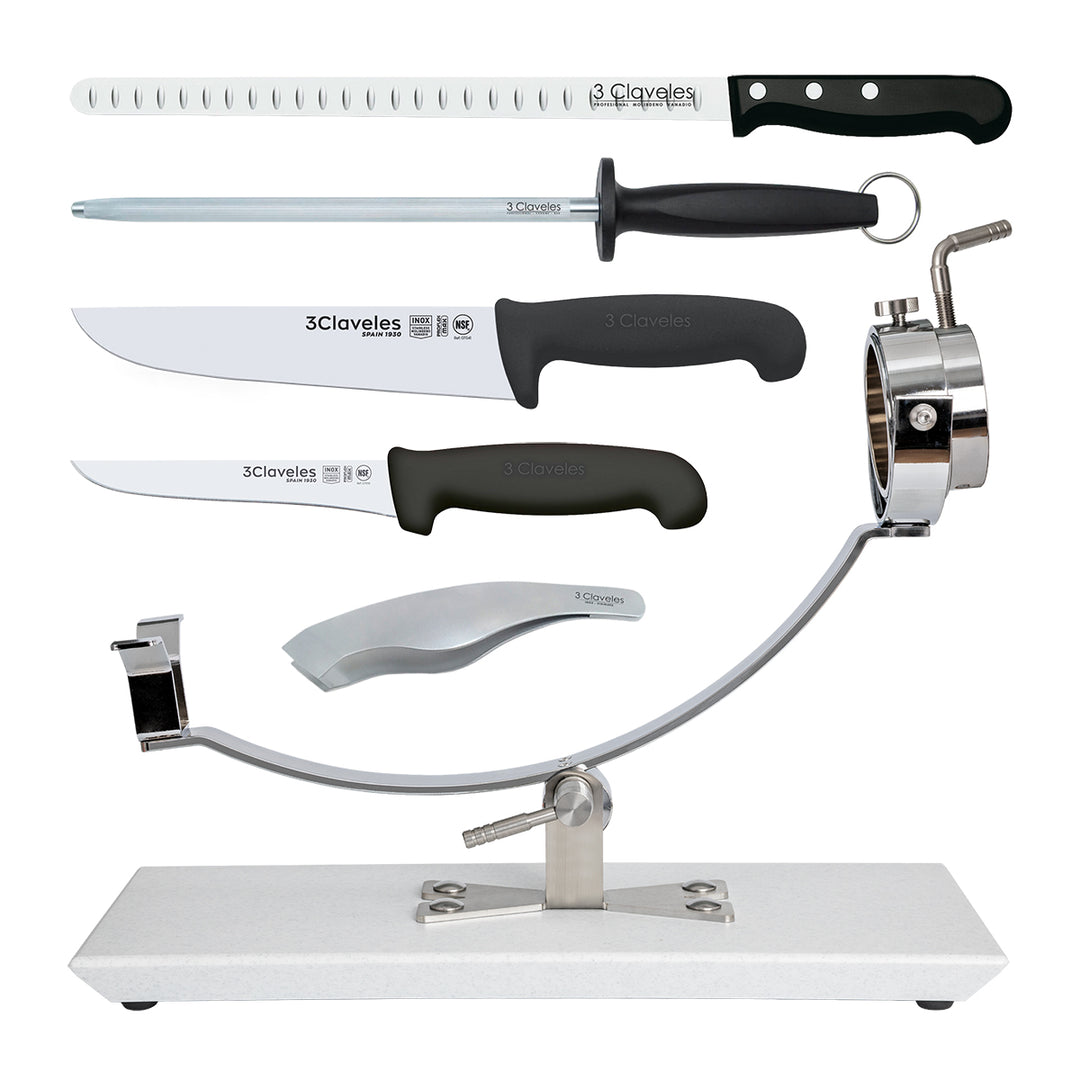 BELLO Gala - Kit Proflex Max de Soporte Jamonero Basculante para Corte de Jamón. Granito
