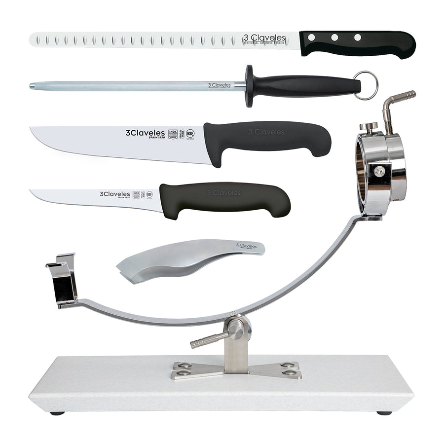 BELLO Gala - Kit Proflex Max de Soporte Jamonero Basculante para Corte de Jamón. Granito