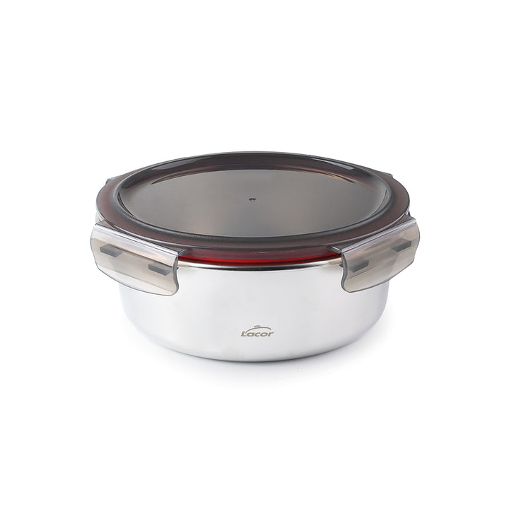 LACOR EcoInox - Recipiente Redondo de 0.7L en Acero Inoxidable Apto Microondas