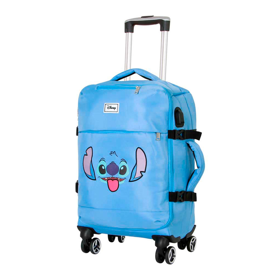 KARACTERMANIA - Maleta de Cabina 4 Ruedas Cierre TS Lock y Puerto USB. Lilo y Stitch Face