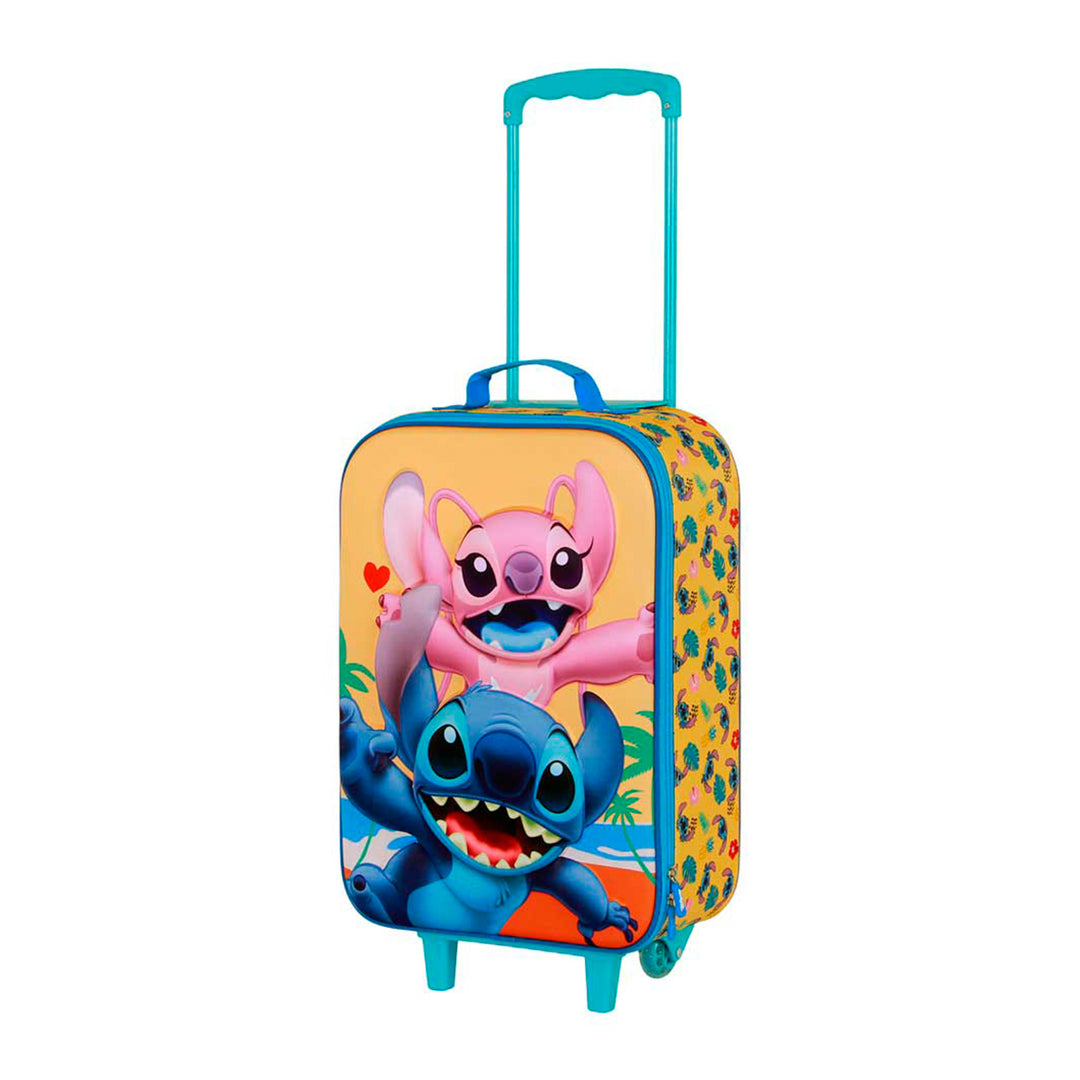 KARACTERMANIA - Maleta Infantil Trolley Soft 3D de 2 Ruedas Disney Lilo y Stitch Ocean