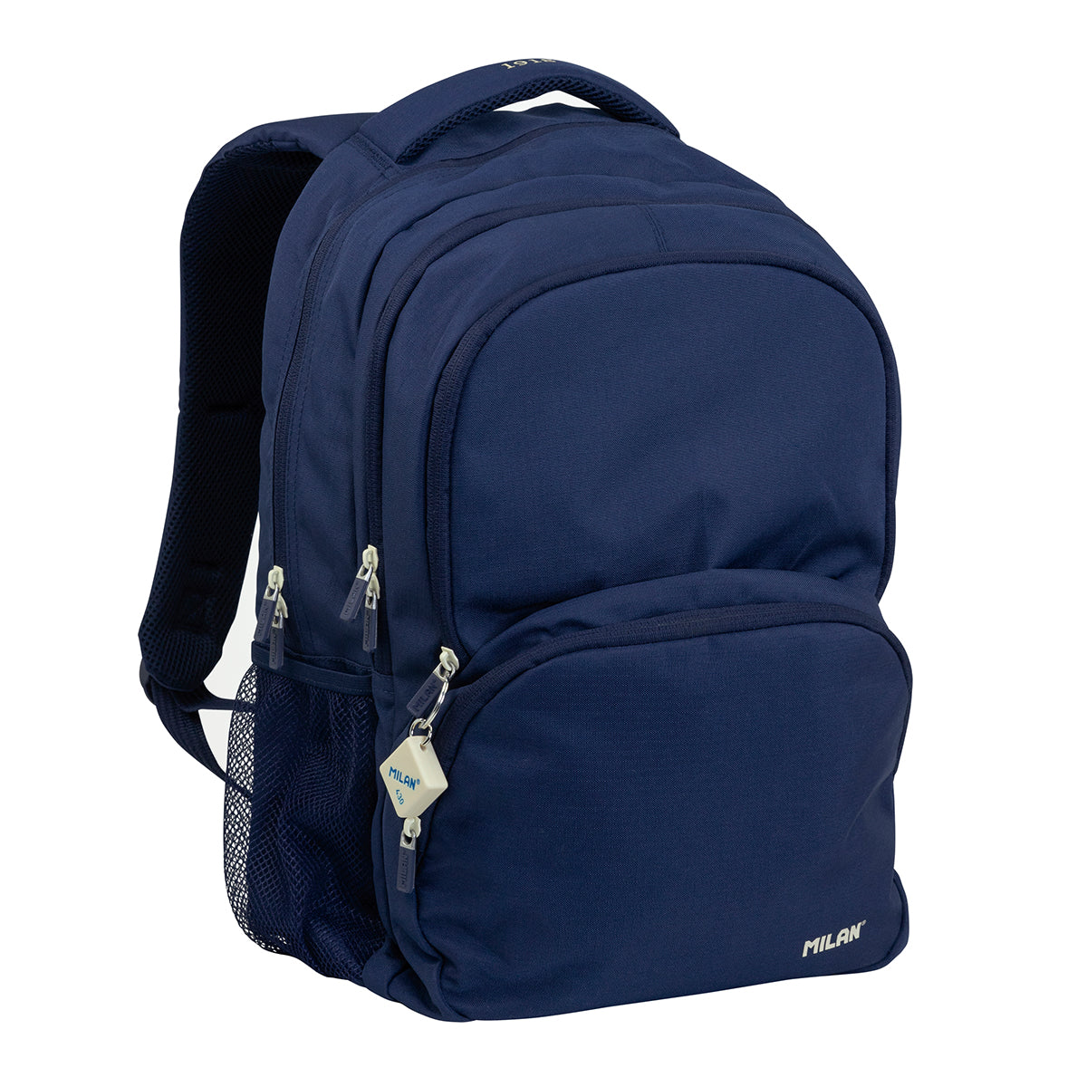 MILAN 1918 -  Mochila Escolar 4 Cremalleras con Divisor para Portátil. Capacidad 25L. Azul