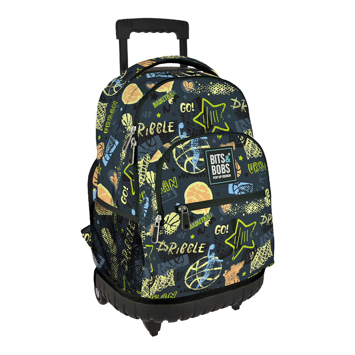 Grafoplás Design - Mochila Escolar 3 Cremalleras y Carrito Integrado. Acolchada. Streetball