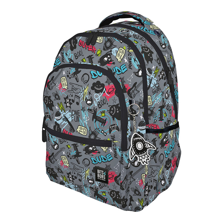 Grafoplás - Mochila Escolar 3 Cremalleras con Divisor Portátil y Adaptable Carrito. Awesome