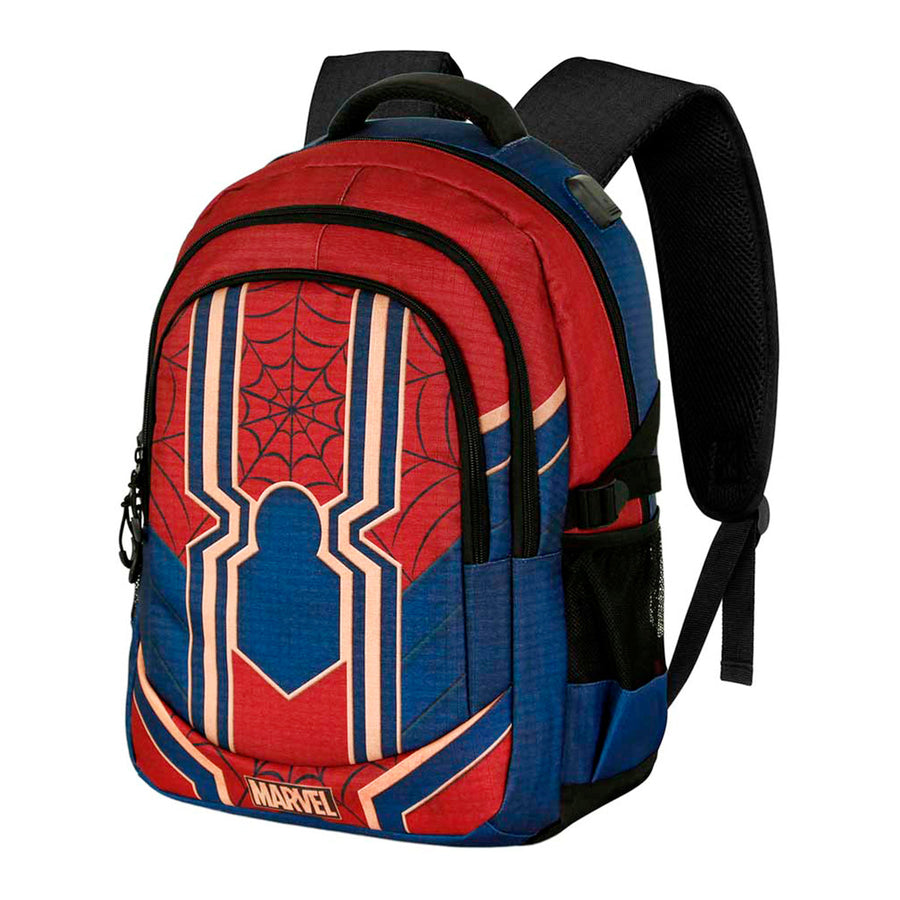 SPIDERMAN Drop - Mochila Escolar Impermeable Running Plus para Portatil y USB. Rojo