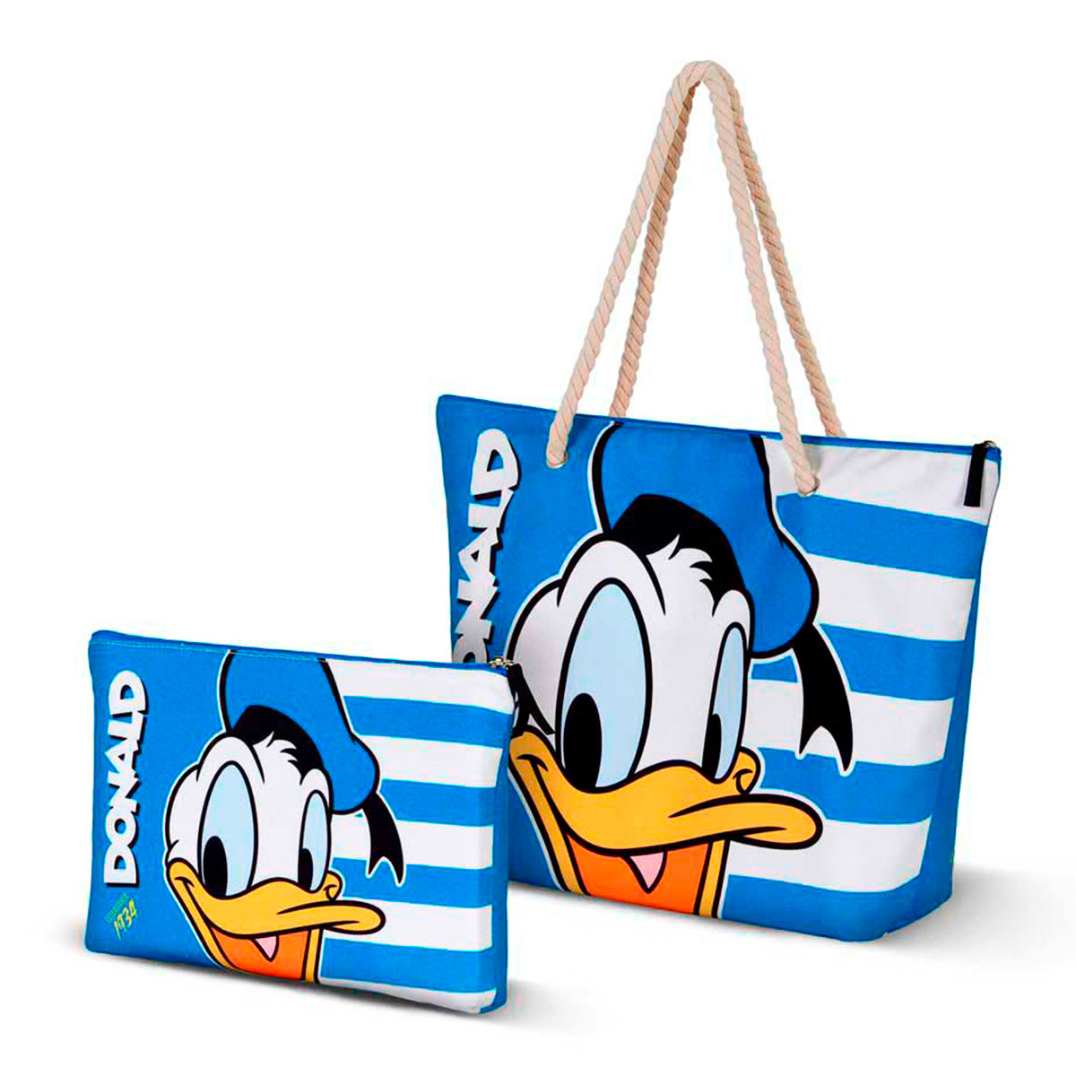 KARACTERMANIA - Bolsa de Playa Soleil con Neceser de Regalo. Pato Donald Sailor