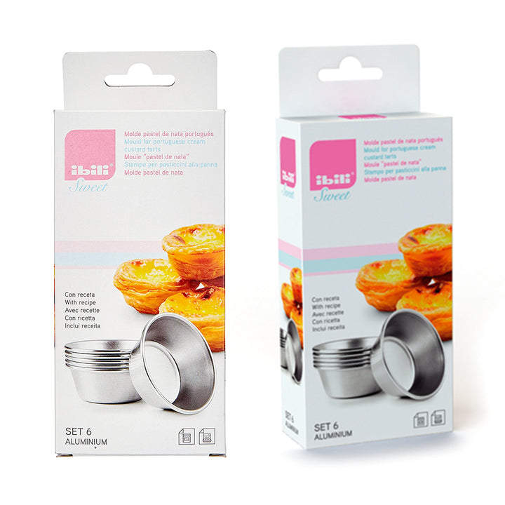 IBILI Sweet - Set de 6 Moldes de Aluminio de Repostería para Pastel de Nata Portugués