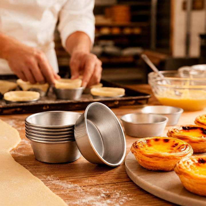 IBILI Sweet - Set de 6 Moldes de Aluminio de Repostería para Pastel de Nata Portugués