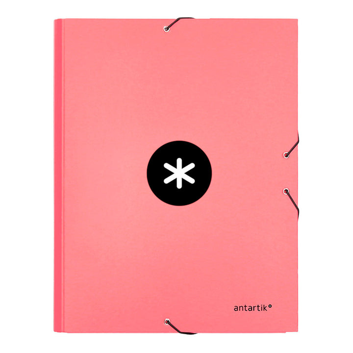 ANTARTIK - Carpeta Escolar A4 con 3 Solapas y Cierre de Goma. Coral