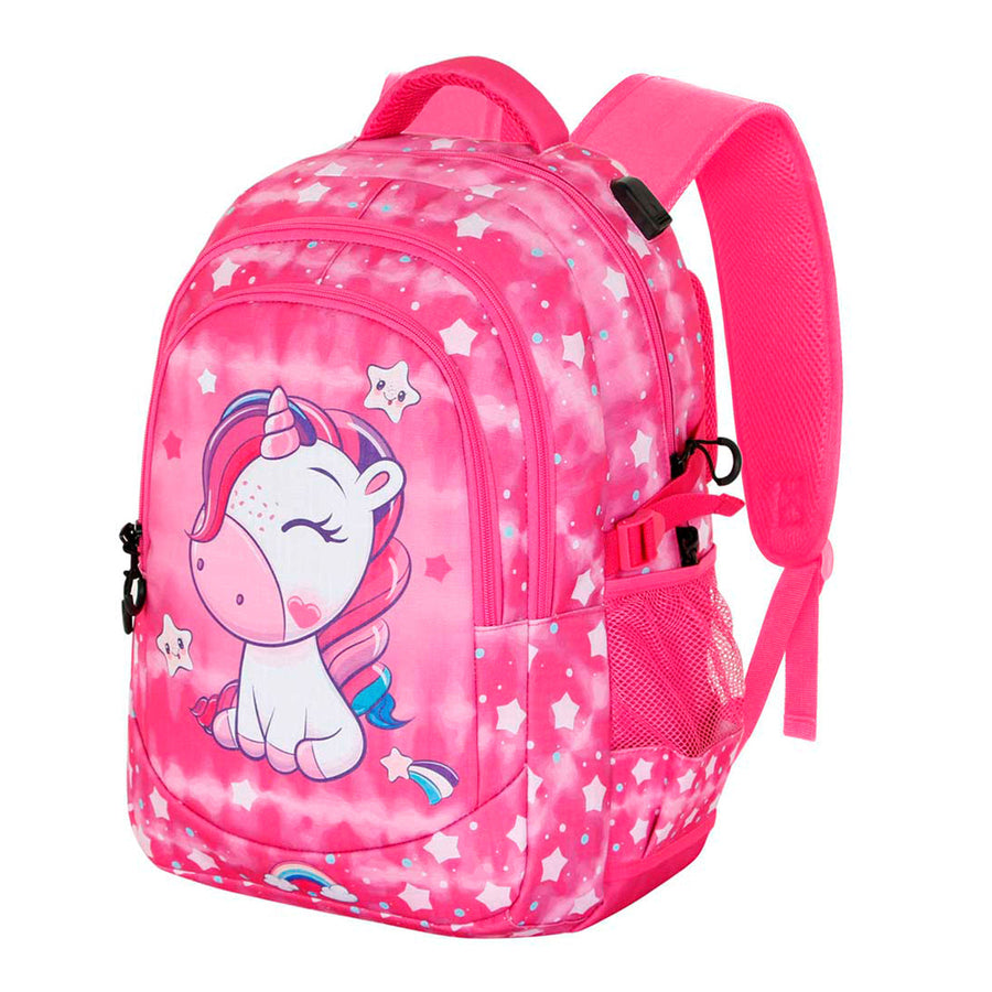 OH MY POP! Daydream - Mochila Escolar Impermeable Running Plus para Portatil y USB. Rosa