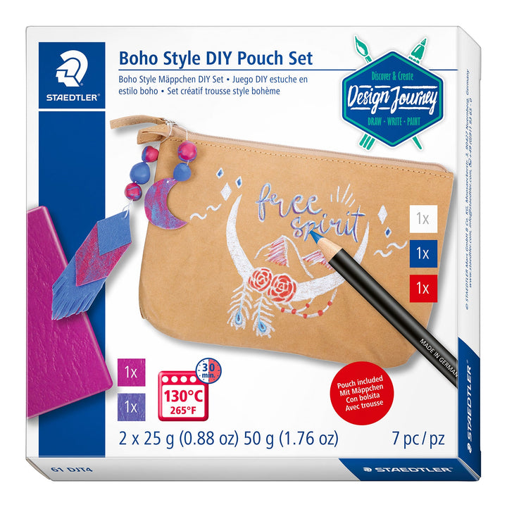 STAEDTLER Design Journey - Set de Manualidades para Decorar un Estuche Estilo Boho