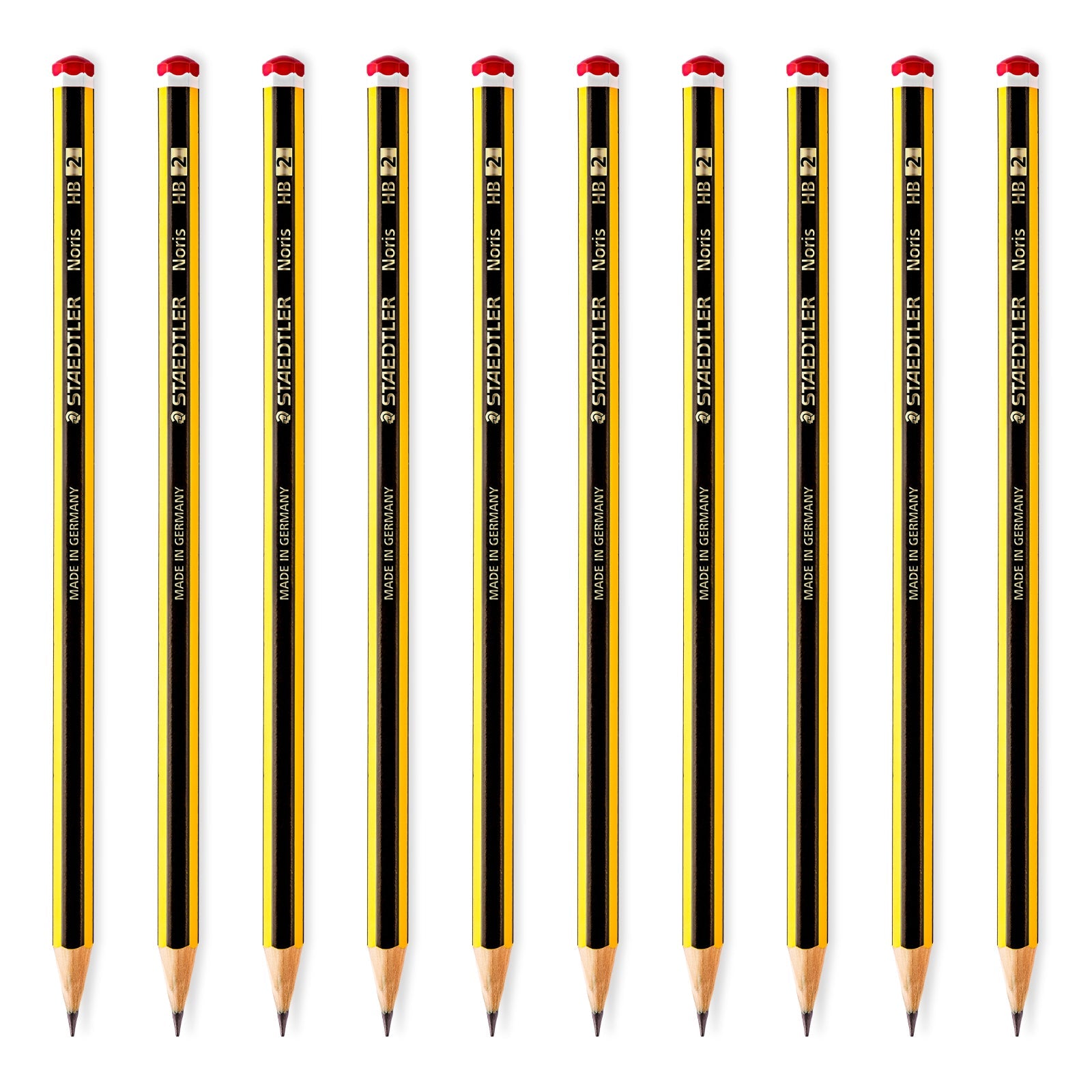 STAEDTLER - Set de 10 Lápices de Grafito Hexagonal 2HB, Madera Certificada Etiqueta PECF