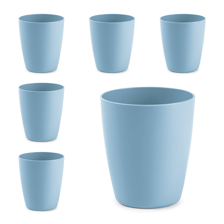 Plastic Forte Classic  - Set de 6 Vasos de Agua de 400 ml Reutilizables. Ideal Fiestas. Azul