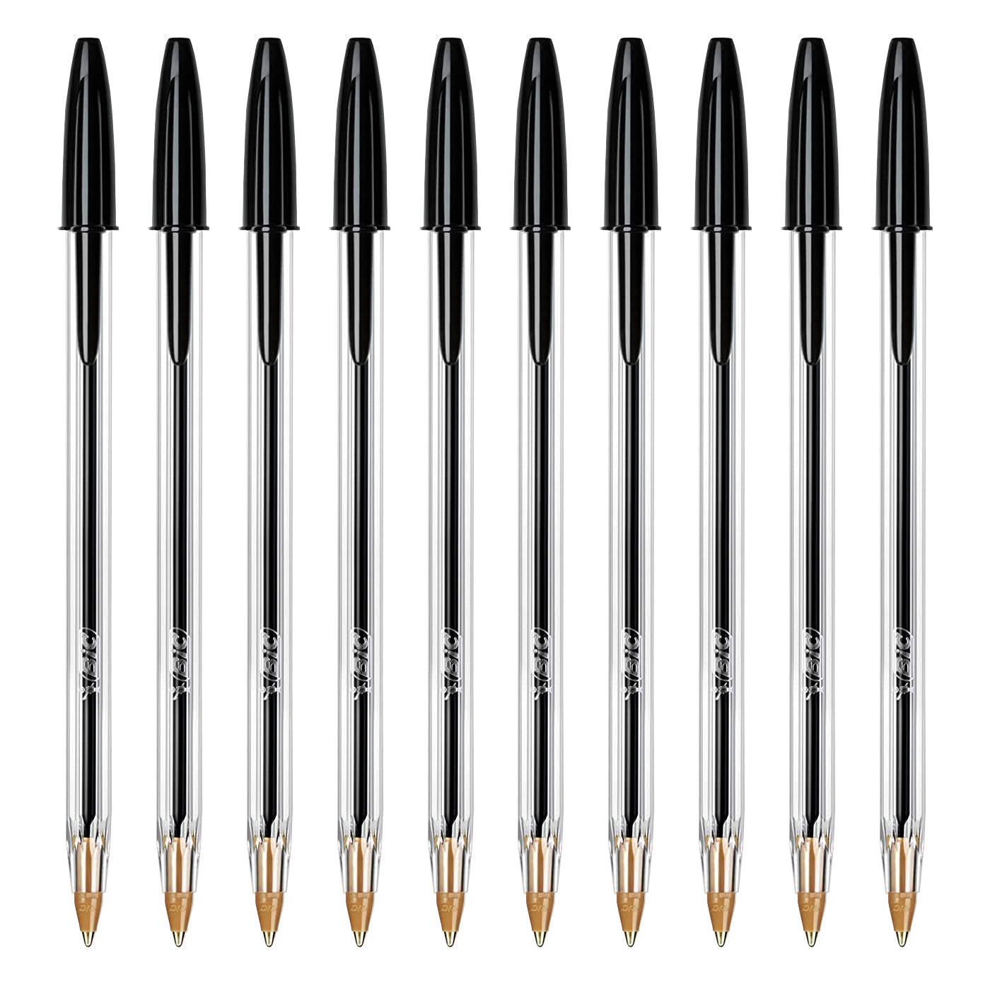 BIC - Set de 10 Bolígrafos Cristal Original Medium de Tinta de Aceite. Negro