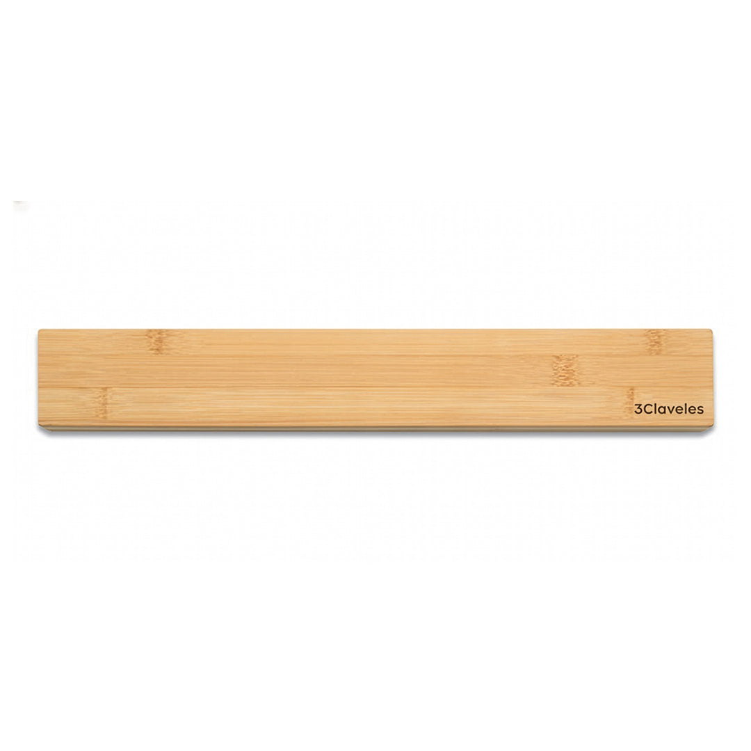 3 Claveles - Soporte Magnético para Cuchillos de 40 cm. Madera de Bambú con Fijación 3M