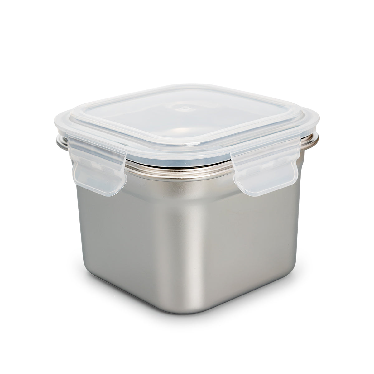 IBILI Keepklin - Recipiente Cuadrado Alto de 1.0L en Acero Inoxidable Apto Microondas