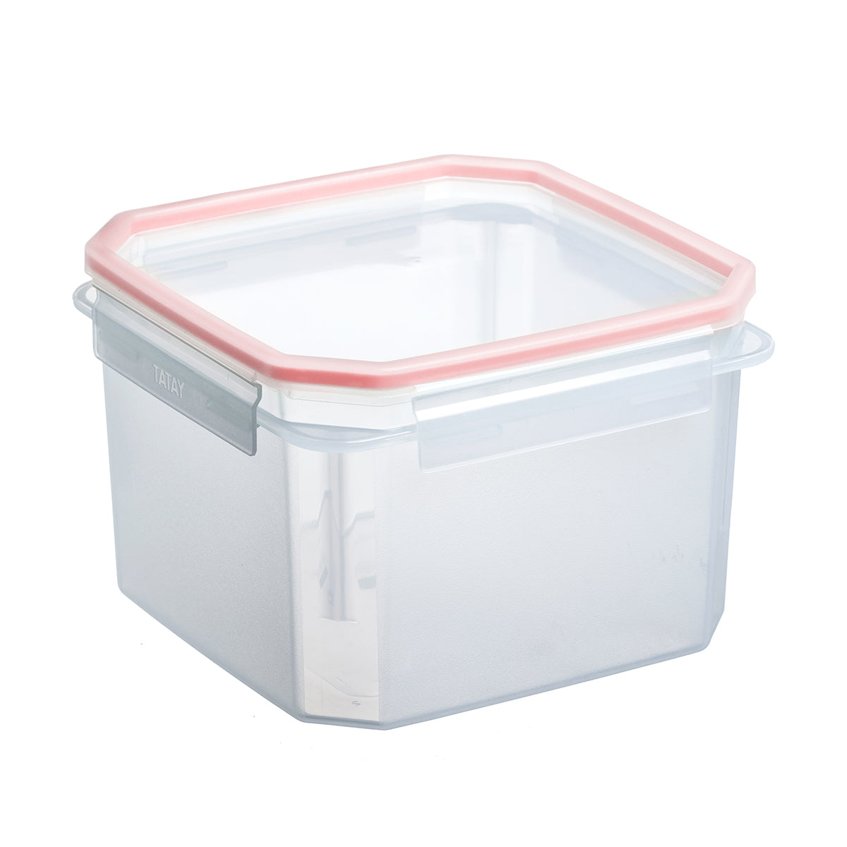 TATAY Clip Safe - Recipiente Hermético Cuadrado 2.9L con Cierre de Pestañas. Rojo