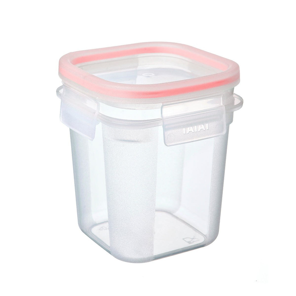 TATAY Clip Safe - Recipiente Hermético Cuadrado 0.7L con Cierre de Pestañas. Rojo